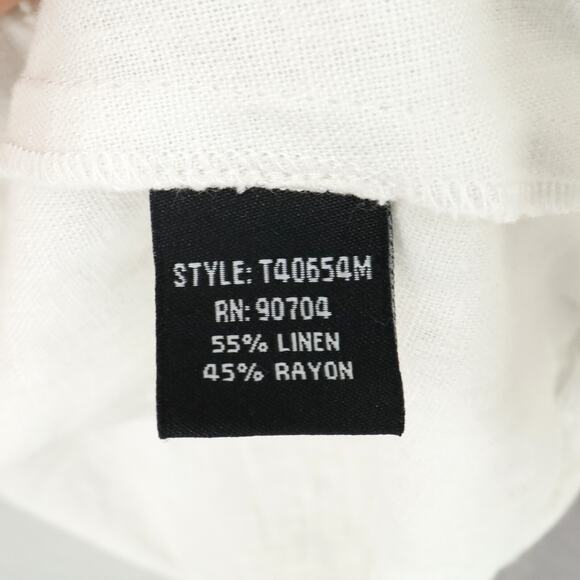 Linear Jacket Womens Medium Ivory Metallic Linen Safari Cargo Drawstring Career - Picture 11 of 16